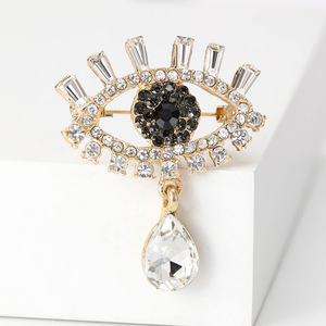 Broches de moda al por mayor para mujer, con diseño de ojo de diablo de cristal personalizado, broche de seguridad para niña, broche de zapatos con diamantes de imitación, azul y negro, para boda - Product Image 5
