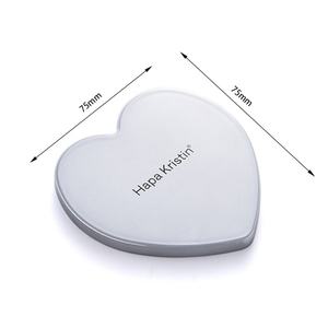 ABS <b>Plastic</b> Heart Shape Single Side Silver Plated Small Makeup Pocket Compact <b>Mirror</b> - Product Image 3