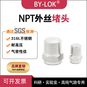 ปลั๊กเกลียวตัวผู้ขนาด 1/4 นิ้ว NPT ทำจากเหล็กกล้าไร้สนิม By-Lok 316L สำหรับถังแก๊สและตัวเชื่อมต่อเกจวัดแรงดัน - Product Image 5