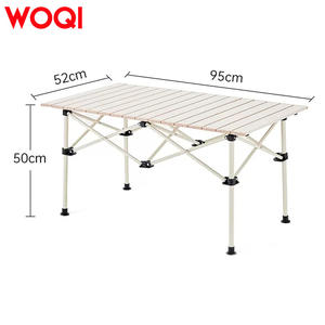 Mesa Plegable para Exteriores Woqi 95x52cm, Marco de Aluminio, Base Cruzada, Rectangular, Portátil, para Camping y Comedor - Product Image 1