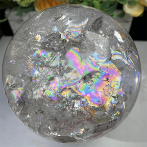 Chất Lượng Cao Trắng Thạch Anh Sphere Tinh Thể Tự Nhiên Bóng Lớn Cầu Vồng Bên Trong Rõ Ràng Thạch Anh Sphere Cho Trang Trí - Product Image 1