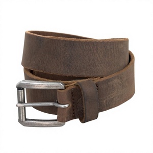 Ceinture en cuir véritable avec boucle carrée en acier, 100% cuir, ceintures formelles, accessoires pour hommes, style tendance et actuel - Product Image 3