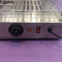 Vitrine de présentation 25L en acier inoxydable avec éclairage LED, étanche, pour aliments chauds, avec porte vitrée incurvée à charnière