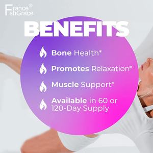 Complexe de magnésium, oxyde de magnésium, citrate de magnésium, santé osseuse, favorise la relaxation, soutien musculaire, 60 capsules - Product Image 5