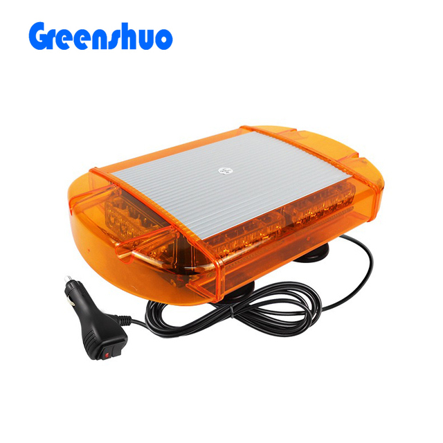 Greenshuo Magnetic Installation 24V Vehicle Amber Strobe Beacon Auto Safety Strobe Warning Alert Lighting LED Emergency Lights