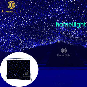 Düğün kilise sahne zemin tavan için sahne perdesi kumaş mavi ve beyaz LED yıldızlı perde dekorasyon ışıkları - Product Image 3