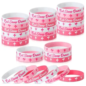Manufacture Custom Logo Aesthetic Pink Silicone Rubber Bracelet De Luxe Homme Femme Festival Wristband For Dancing