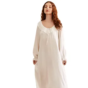 Ensemble de pyjama en coton 100%, grande taille, blanc, court, haute qualité, jolie robe de nuit pour femme et fille