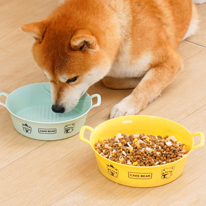 New <strong>Dog</strong> &amp; Cat Food/Water <strong>Bowl</strong> with Handle PP Material Cute Cartoon <strong>Round</strong> Design Various Sizes - Product Image 2