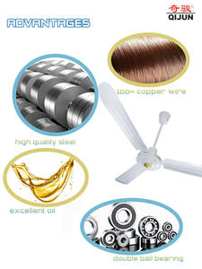 Ventilateur de plafond industriel AC 48'' 56'' avec 3 pales courbes pour hôtel et salon, idéal pour le Sénégal et l'Arabie Saoudite (Mats, ITCs, etc.) - Product Image 4