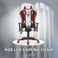 Fauteuil de Gamer en Cuir Furgle RGB LED, Style Exécutif, Chaise de Bureau Gaming avec Massage, Relevage à Gaz 3 Positions, Accoudoirs 2D, Livraison Gratuite