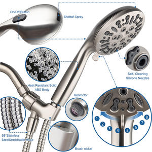 Shower Head Set With High Pressure Spray Massage Rain Bubble Function <b>Brushed</b> Nickel Finish 59 Inch Hose Durable Design - Product Image 1