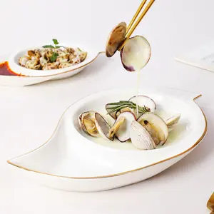 Italian Ceramic Western Food Creative Hotel Tableware White Household Dish Fruit Pasta For Restaurants