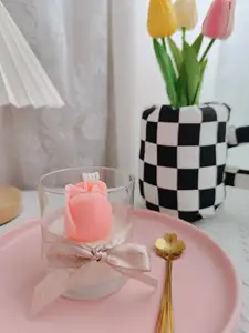 Oy-Vela de helado de imitación con cristal, vela de comida bonita para regalo, cono de helado y postre