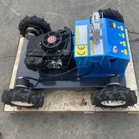 Mesin pemotong rumput Remote Control bensin Robot kemiringan RC untuk penggunaan di taman mesin pemotong rumput tanpa kabel