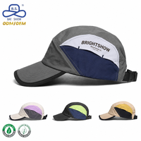 Casquettes de course légères, résistantes à l'eau et à séchage rapide, non structurées, pour activités sportives en extérieur, avec fermeture éclair latérale, OEM ODM