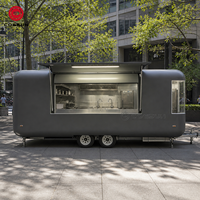 Cocina Móvil Comercial de Acero Inoxidable Cogsun con Ventanas Plegables y Camión con Campana Extractora