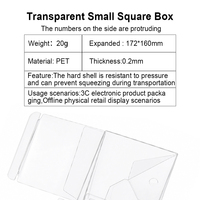 Boîte professionnelle transparente en PET pour mini-électronique avec trou de suspension pour affichage en magasin, emballage numérique 3C transparent et saillant