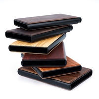 Dompet Kartu Nama, Dompet Ponsel, Dompet Kayu, Tempat Kartu Kredit, Tempat Kartu Koin, Tempat Penyimpanan, Logo Kayu, Custom