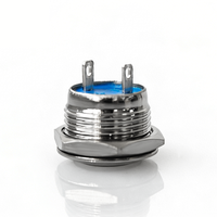 Interrupteur à bouton-poussoir électronique à tête haute en acier inoxydable 1NO IP65 12V/24V 12mm à commande momentanée pour klaxon de voiture/allumage de démarreur