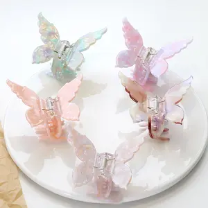 Korean Simple Style Butterfly Hairpin Custom Printed Hair Claw Clips Wholesale Accessories