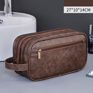 IStapromo Gifts Trousse de toilette imperméable portable pour homme, trousse de toilette en cuir pour rasage, trousse de toilette personnalisée avec logo, trousse de toilette Dopp - Product Image 3
