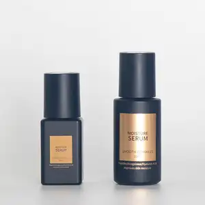 OEM ODM özelleştirilmiş 30ml 50ml siyah kalın duvar PET nem serum damlalık şişe ile yeni tasarım damlalık