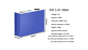 แบตเตอรี่ลิเธียมไอออนฟอสเฟตชนิดแท่งปริซึม 3.2v 50ah 80ah 90Ah 100ah 105ah - Product Image 5