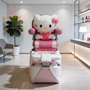 Fauteuil de pédicure pour enfants style <span class=keywords><strong>Hello</strong></span> <span class=keywords><strong>Kitty</strong></span>, directement de l'usine, pour salon commercial, spa pour enfants, avec bassin, lumière LED et jet de massage. - Product Image 1