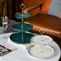 Plateaux en céramique pour desserts de mariage, présentoir à gâteaux et desserts de mariage, sur mesure, 3 niveaux, pour service à thé, 10 pièces