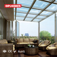 Rumah Kaca Atap Datar Bergerak Bermotor dengan Penutup Kolam Renang Geser Otomatis dan Retraktable, Berbahan Kaca Tempered, Berfungsi Sebagai Sunroom dan Greenhouse