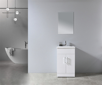 Meubles de salle de bain d'hôtel au design moderne, vasque en MDF, meuble-lavabo blanc laqué mélamine, miroir, comptoir