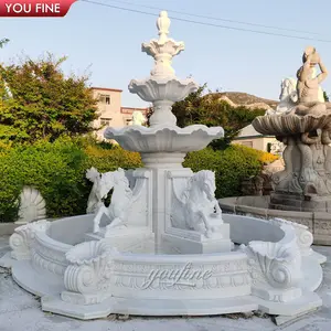 热卖花园户外装饰手工雕刻大型大理石喷泉中国