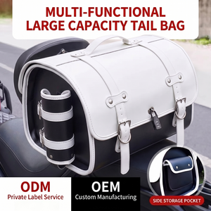 Bolsa Traseira para Motocicleta de Grande Capacidade, Impermeável, em Couro Sintético, Caixa de Carga Traseira, Preto e Marrom, Ajuste Universal para Bicicleta Elétrica e Scooter - Product Image 1