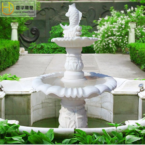 Fontaine en pierre Jiahua, élément aquatique de jardin européen, ornement décoratif, style colonne, sculpture en pierre durable - Product Image 3