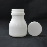 Bouteille en plastique HDPE blanche de 70 ml pour pilules, comprimés, capsules, vitamines, bouteille vide avec bouchon à vis, logo et couleur personnalisés de haute qualité
