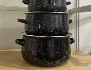 Pentolame da cucina 16/18/20/22/24CM <span class=keywords><strong>Set</strong></span> di minestra in ghisa <span class=keywords><strong>Set</strong></span> di pentole in smalto con coperchio in vetro - Product Image 3