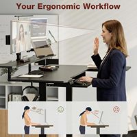 Bureau d'angle ergonomique électrique réglable en hauteur en forme de L pour le travail, le bureau et la maison