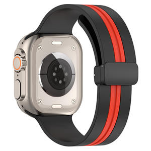 T800 T500 T900 Tali Jam Tangan Pintar Ultra Silikon untuk IWatch 10 9 8 7 6 5 4 <span class=keywords><strong>3</strong></span> 2SE, Tali Jam Ultra <span class=keywords><strong>2</strong></span> Bergaris Vertikal Dua Warna - Product Image 3