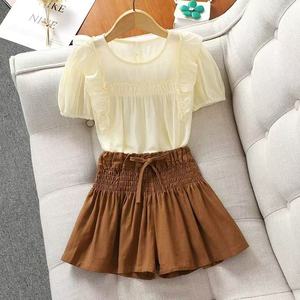 Conjunto <span class=keywords><strong>de</strong></span> <span class=keywords><strong>Ropa</strong></span> <span class=keywords><strong>de</strong></span> Punto <span class=keywords><strong>de</strong></span> Moda <span class=keywords><strong>de</strong></span> 2 Piezas para Niños, Verano 2026, Camiseta <span class=keywords><strong>de</strong></span> Manga Corta con Parches Bonitos + Conjunto <span class=keywords><strong>de</strong></span> Falda - Product Image 2
