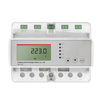 Compteur d'énergie intelligent triphasé RS485 4G avec précision de 1,0, courant maximal de 100A, courant nominal de 5A, montage sur rail DIN 4 fils, écran LCD