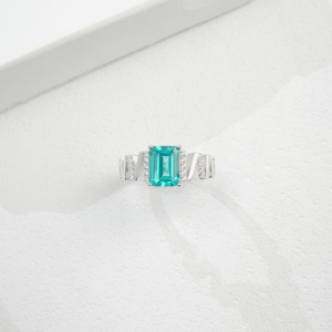 925 <b>Silver</b> Paraiba Color Green Beryl <b>Ring</b> sense of sophistication luxury Gifts for girl Jewelry Marriage proposal Anniversary L - Product Image 2