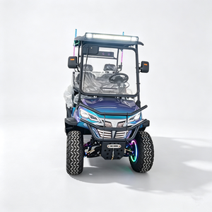 Carrito de Golf Eléctrico de Dos Plazas con Caja de Carga Trasera y Degradado Arcoíris - Product Image 3