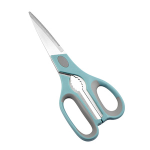 <b>Kitchen</b> <b>Scissors</b> Stainless Steel Heavy Duty Multi Functional For Cutting Meat Bone Nut With Blue Handle - Product Image 3