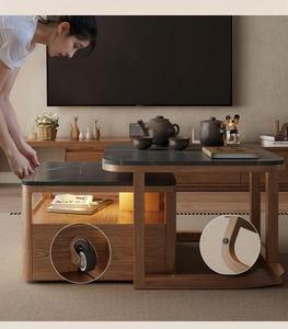 <span class=keywords><strong>Table</strong></span> basse moderne minimaliste - Petite taille - Design compact pour salon - <span class=keywords><strong>Table</strong></span> à thé élégante et luxueuse <span class=keywords><strong>de</strong></span> couleur crème - Forme réglable - Product Image 1