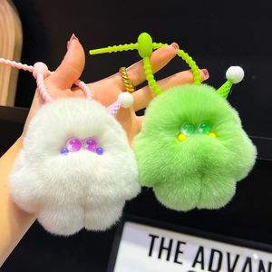 Con Quái Vật nhỏ đầy màu sắc búp bê vụng về kem Keyring keyholder túi quyến rũ Thú nhồi bông Pompom nhỏ ma quỷ sang trọng Móc khóa đồ chơi - Product Image 4