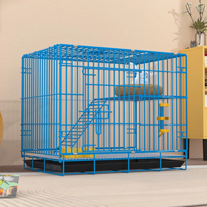Cage à lapins pliable à double couche en métal robuste, pour usage intérieur/extérieur, grande/petite, avec grille de 2 cm et plateau en plastique. - Product Image 6