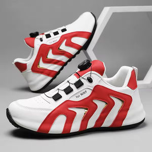 Zapatillas de running de cuero con puntera cerrada, estilo europeo, de talla grande, transpirables, impermeables, antiodor, color negro, para hombre, venta al por mayor. - Product Image 5