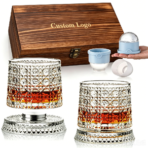Juego de Vasos de Whisky de Cristal de 9.5 oz con Logotipo Personalizado, en Caja de Regalo, para Licor, Bourbon y Cócteles - Product Image 1