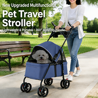 Poussette pour animaux de compagnie avec frein double et roues EVA 360° °   Poussette pliable pour chien et chat avec poignée pivotante, vente en gros, logo et couleur personnalisés